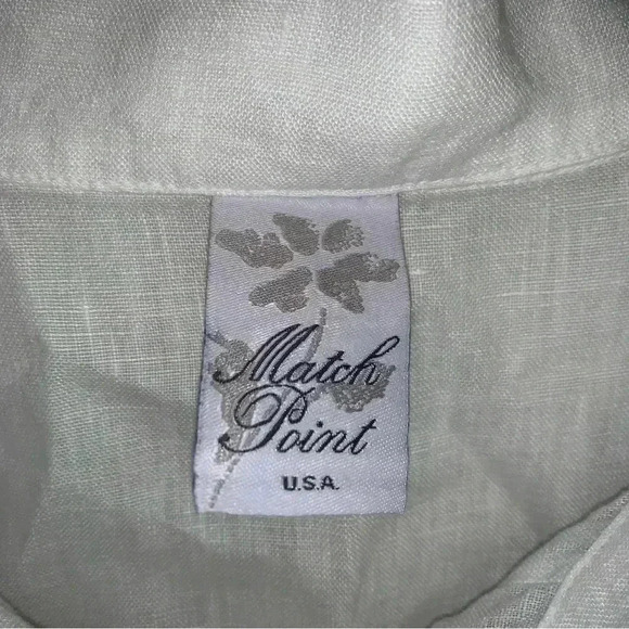 Women’s Match Point Made in USA Linen Oversized Button Front Tunic Small - Picture 5 of 10